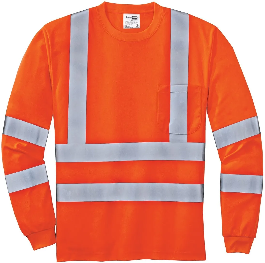 CornerStone ANSI 107 Class 3 Long Sleeve Snag-Resistant Reflective T-Shirt