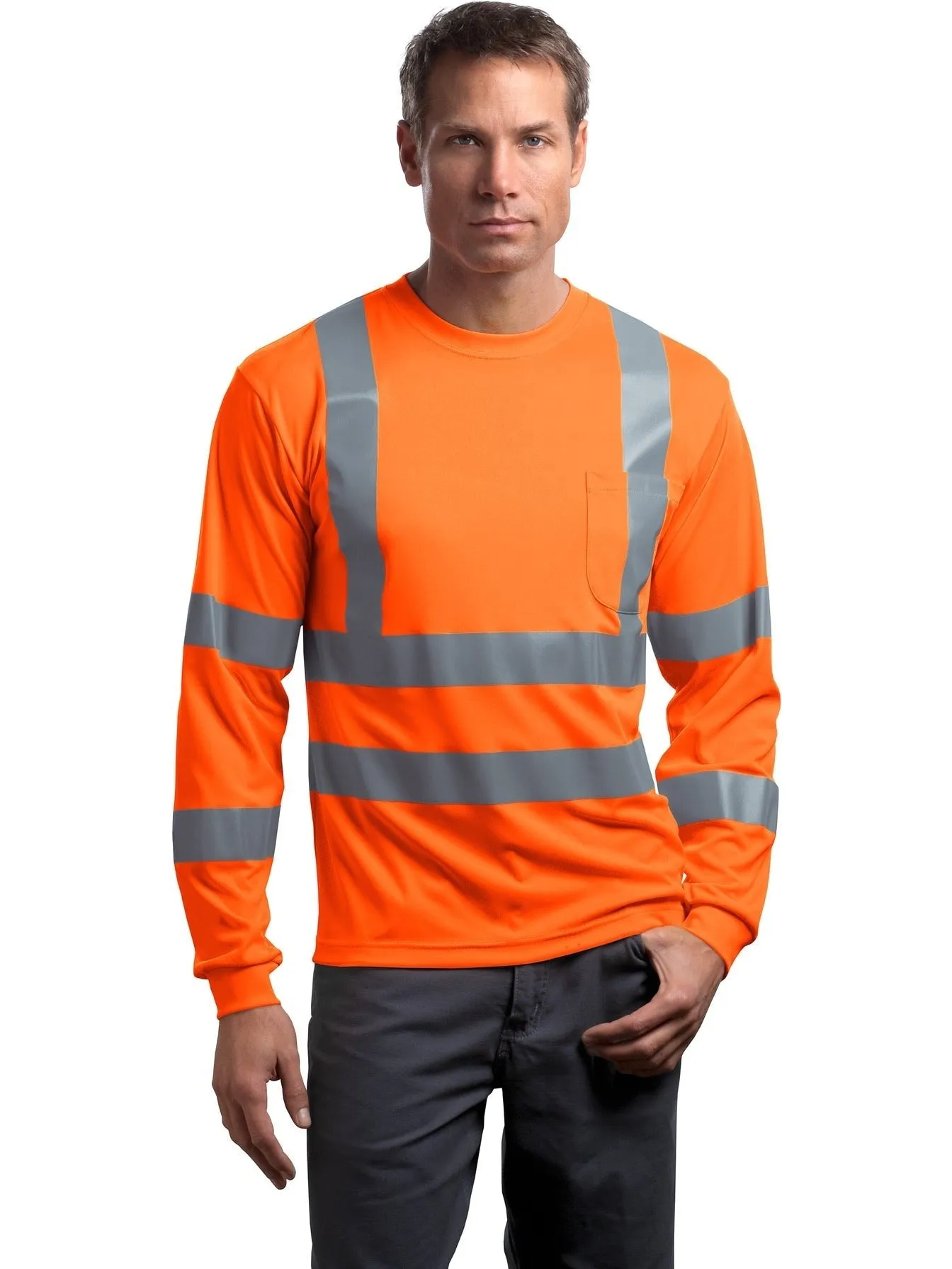 CornerStone ANSI 107 Class 3 Long Sleeve Snag-Resistant Reflective T-Shirt