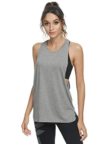 Cosy Pyro Workout Tank Tops for Women Lightweight Running Tanks Basic Gym Tops Sleeveless Athletic Yoga Shirts-4 Pack Black/Light Gray/White/Wine XL