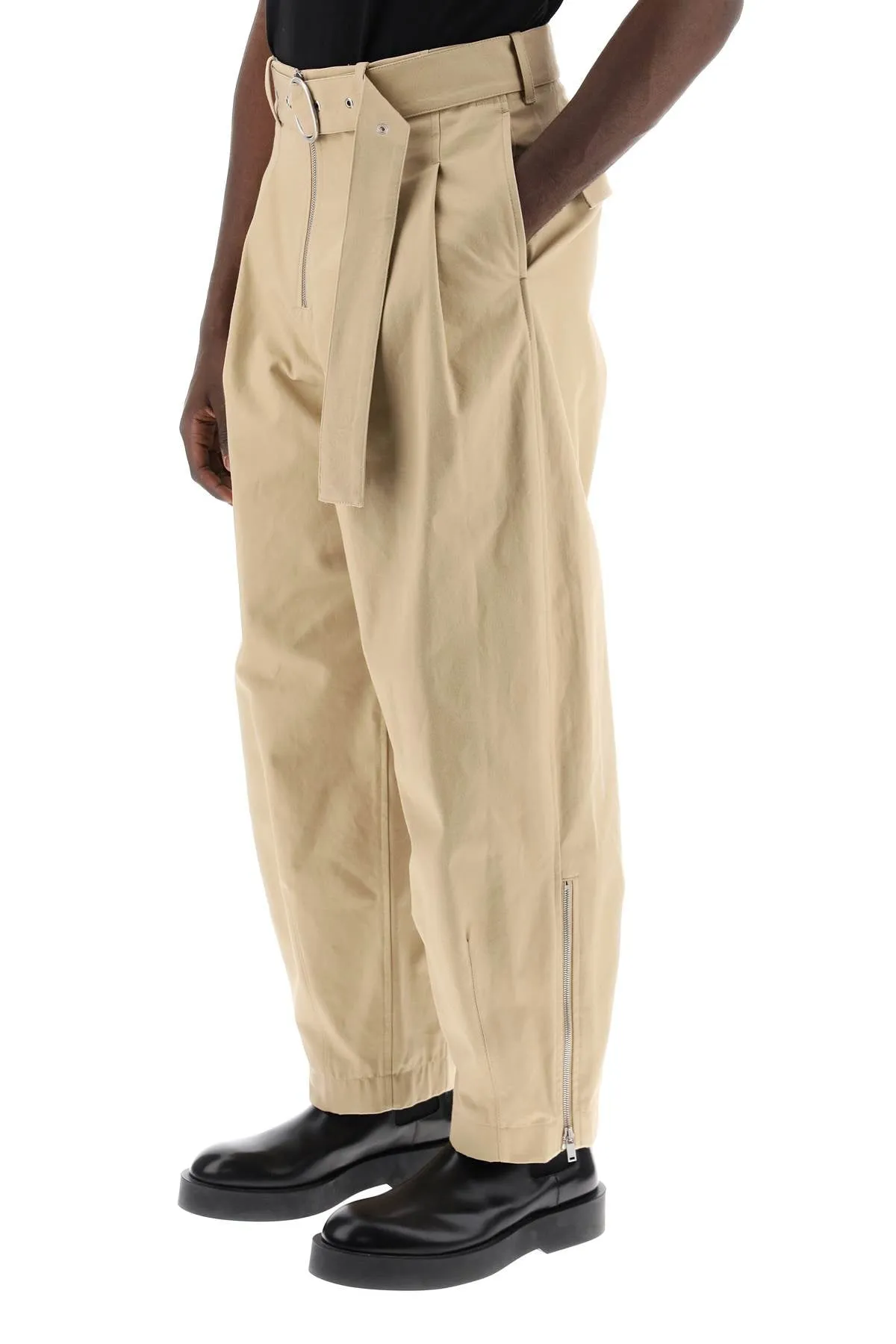 cotton pants with removable belt