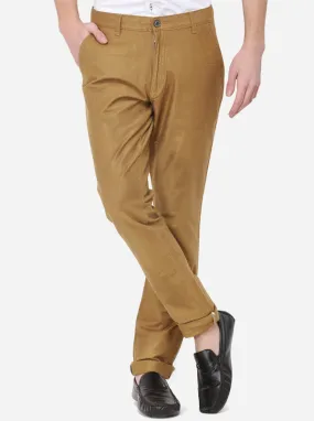 Dark Khaki Solid Uno Fit Casual Trouser | JadeBlue