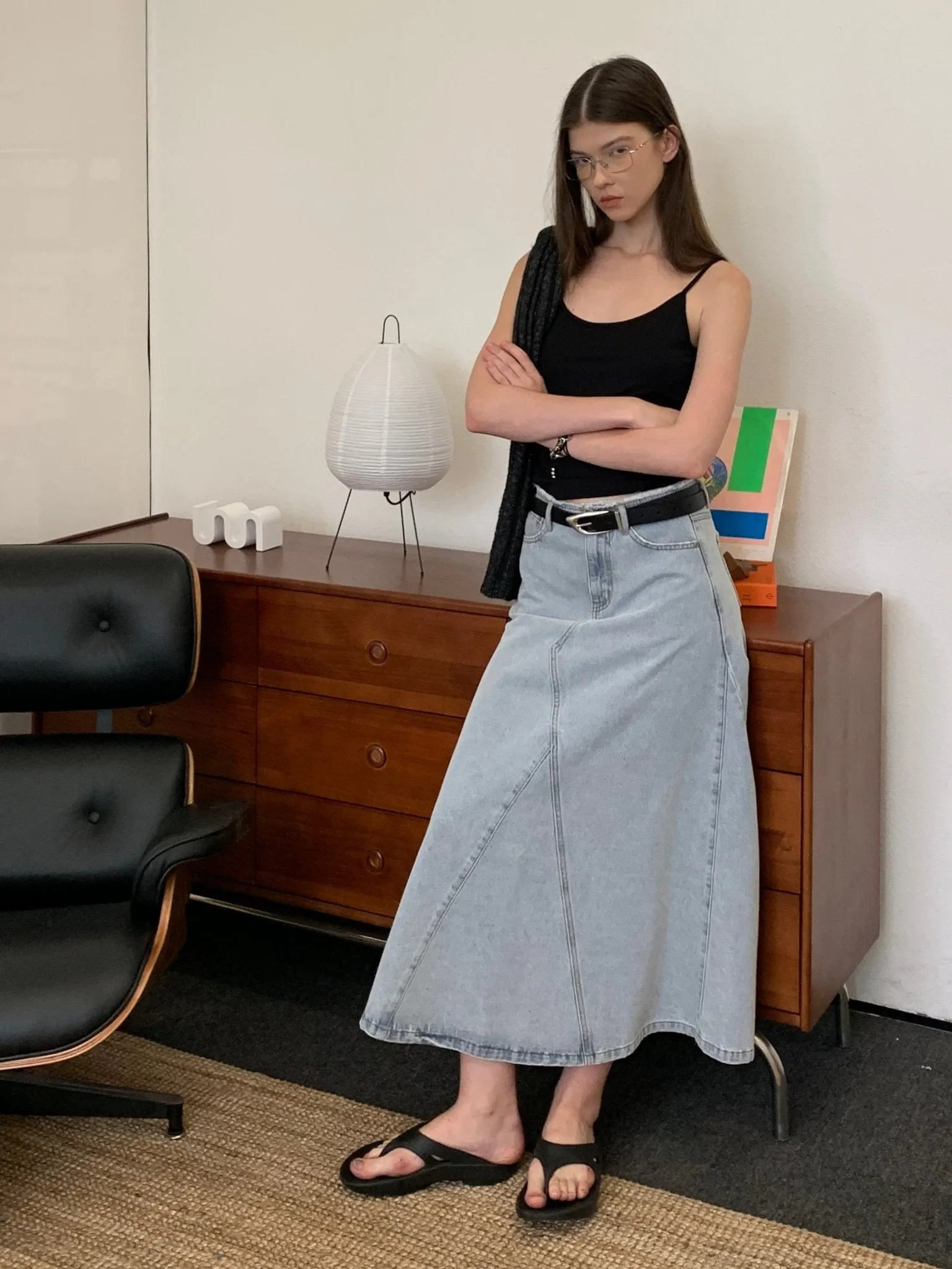 Denim Long Skirt