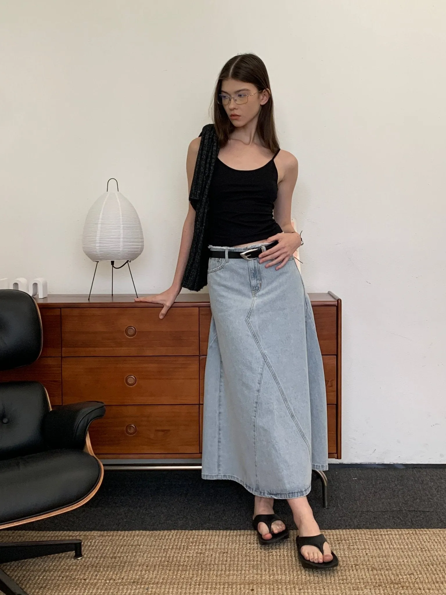 Denim Long Skirt