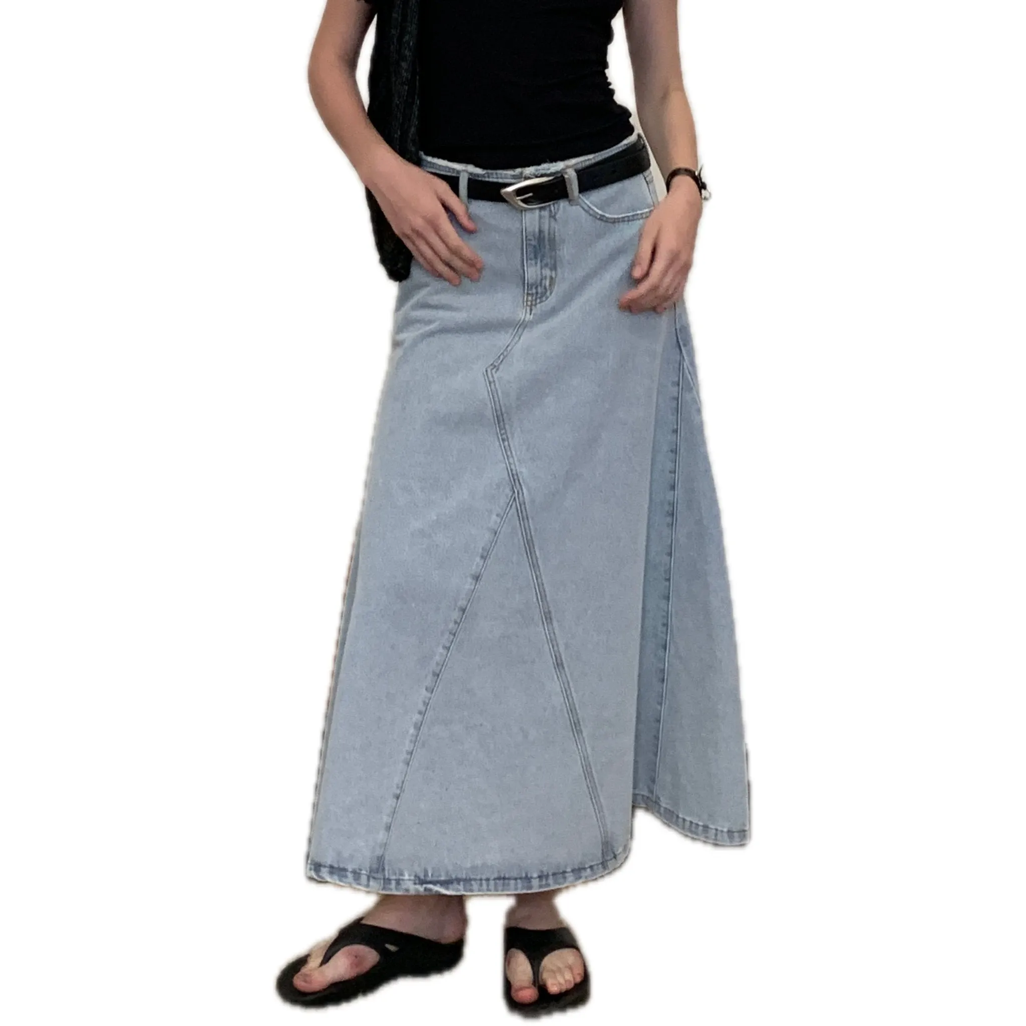 Denim Long Skirt