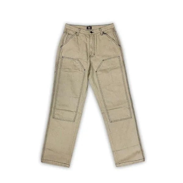 Dickies Skateboarding Double Knee Canvas Utility  Pants Stonewashed Desert Sand - Black