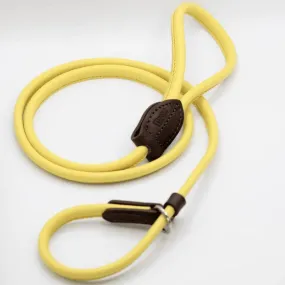 Dogs & Horses Rolled Leather Dog Lead - Yellow