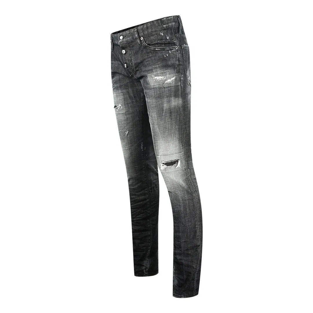 Dsquared2 Slim Jean 1964 Destroyed Black Jeans