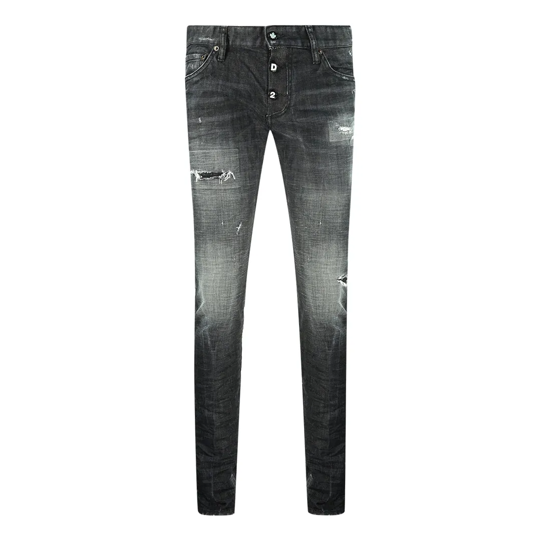 Dsquared2 Slim Jean 1964 Destroyed Black Jeans