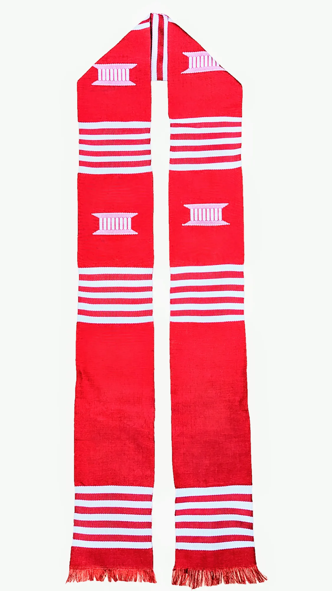 Dupsie's customizable Nana Hotew Red and White handwoven Kente sash-DPS253CZ