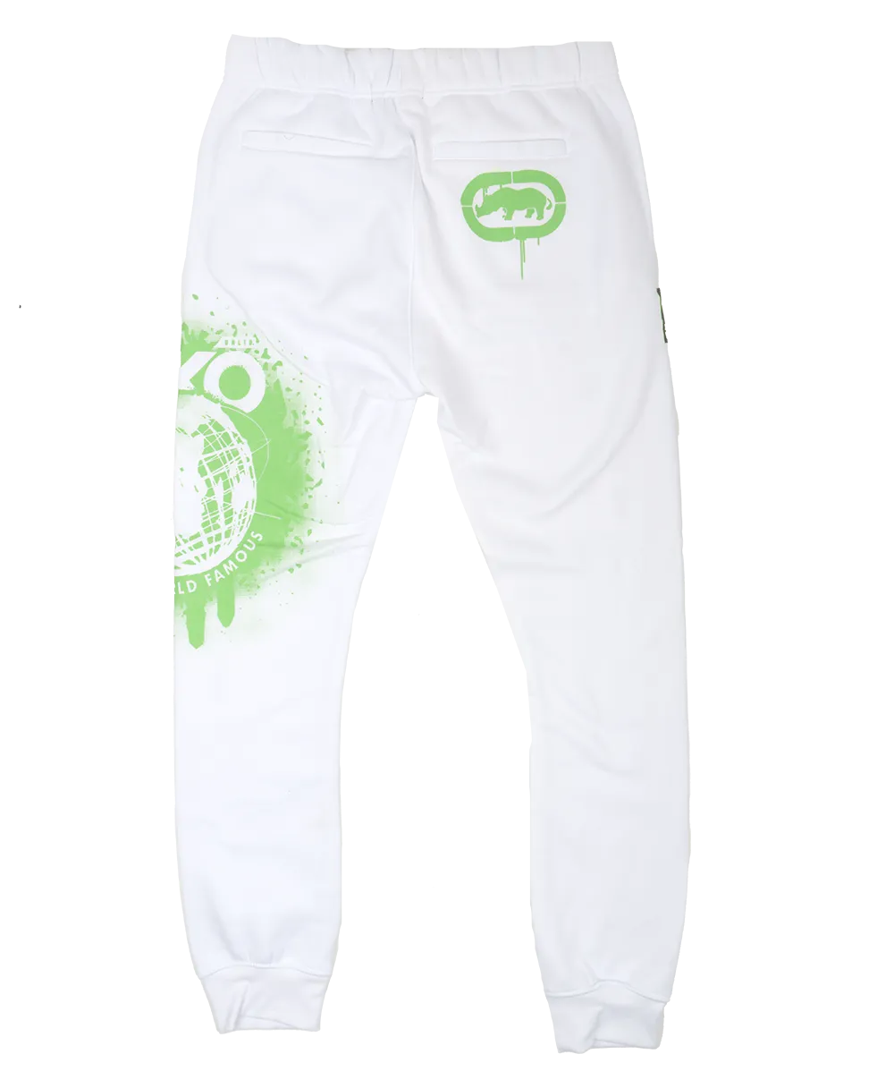 ECKO UNLTD FLEECE JOGGER PANTS WHITE - EO12G783