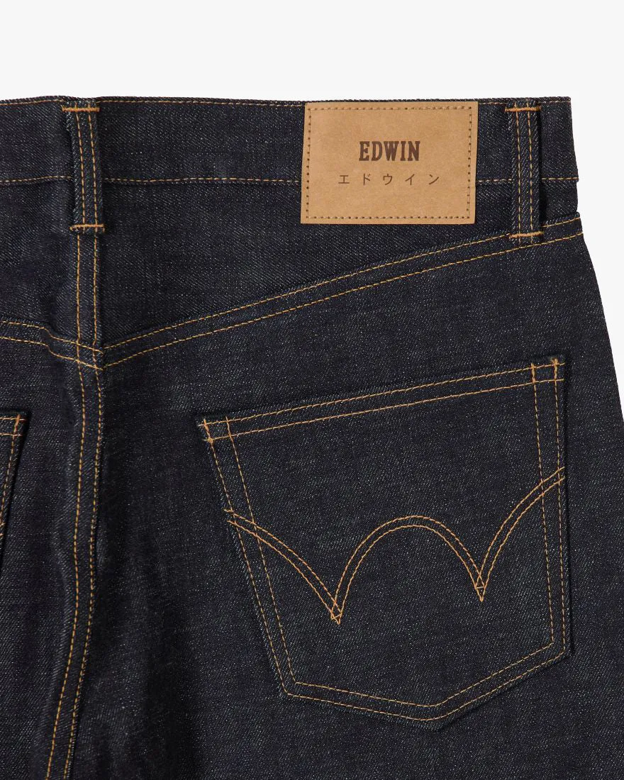 Edwin Made In Japan Regular Straight Mens Jeans - 13.5oz Kaihara Dark Pure Indigo Rainbow Selvage Denim / Blue Unwashed