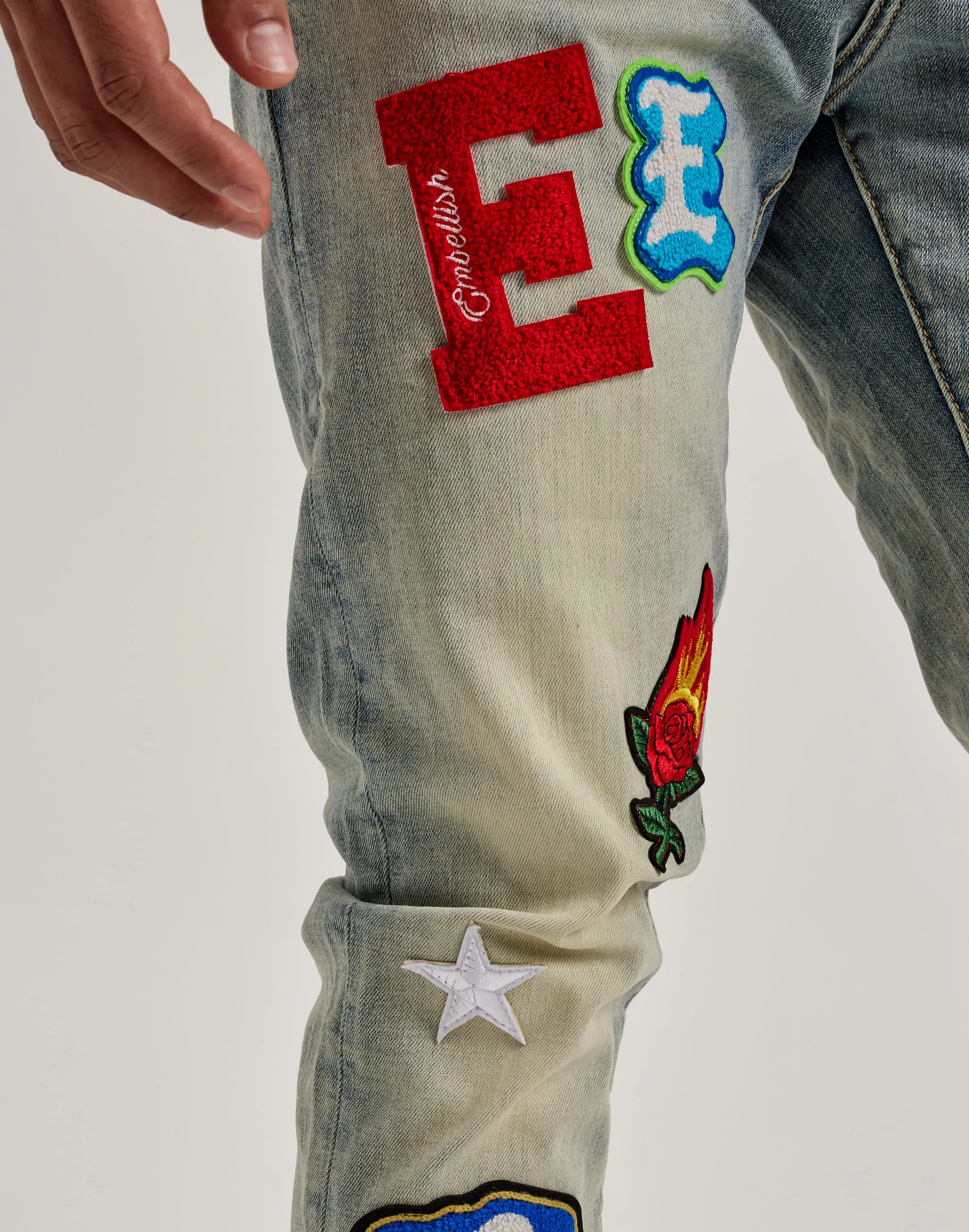 Embellish Nyc Animated Letters Denim Jeans