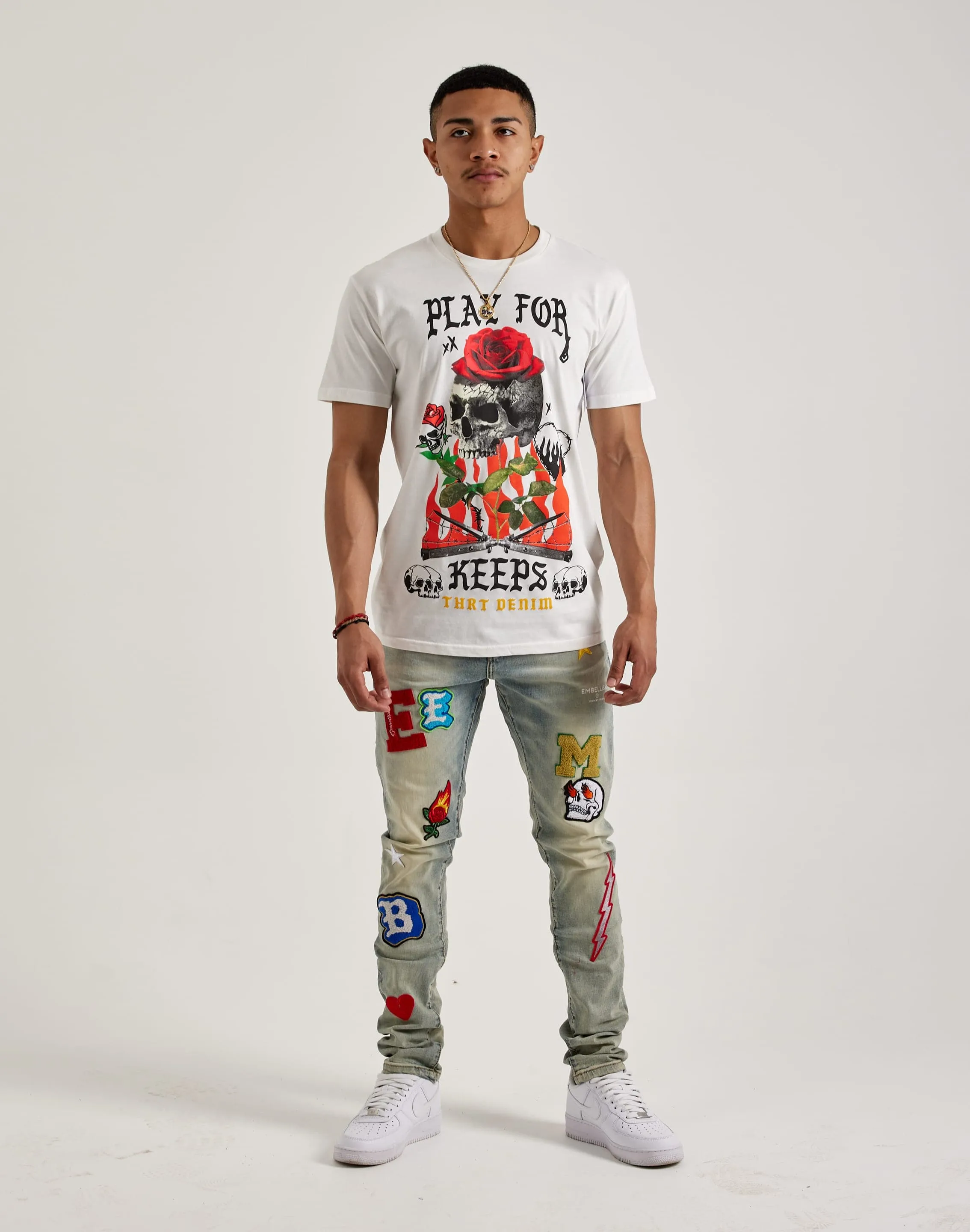 Embellish Nyc Animated Letters Denim Jeans