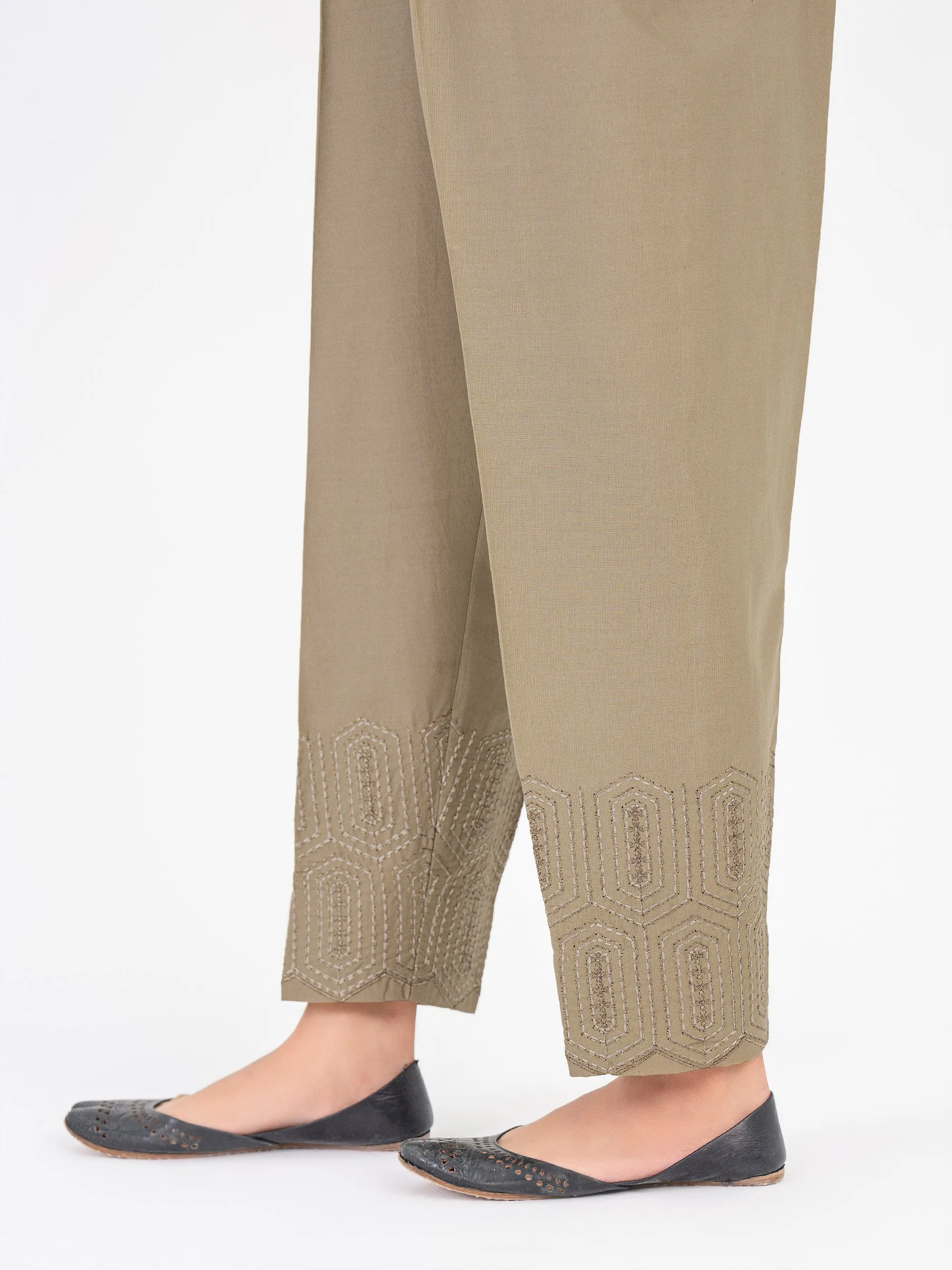 Embroidered Winter Cotton Trouser (Pret)