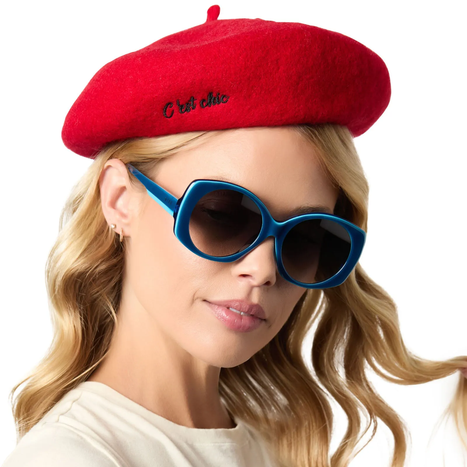 EMILY IN PARIS - PIERRE CADAULT   DRAMATIC COBALT   SKY BLUE W SHEER GRADIENT SUNGLASSES