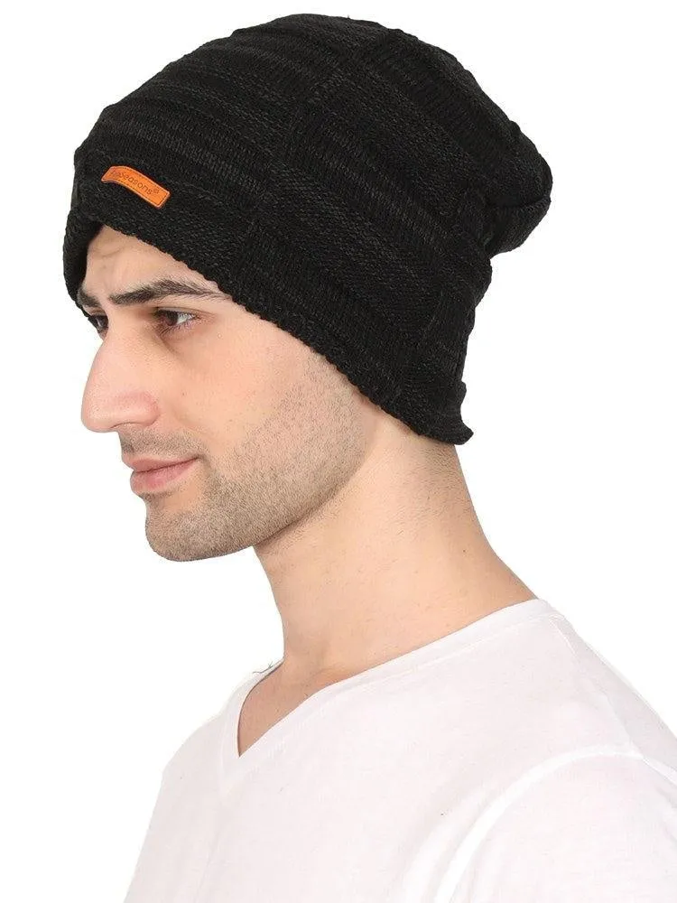 Fabseasons Blue Acrylic Woolen Winter Beanie - skull cap