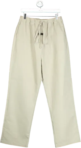 Fear of God Essentials Beige Relaxed Cotton Blend Trousers UK L