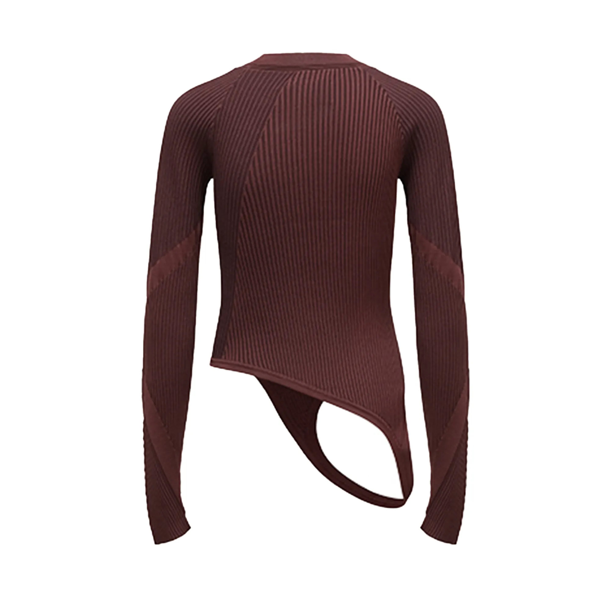 Feng Chen Wang  Deconstructed Knit Logo Top Red Brown