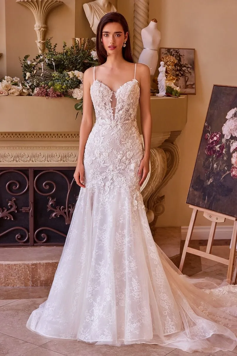 FITTED LACE MERMAID WEDDING DRESS CDWL051