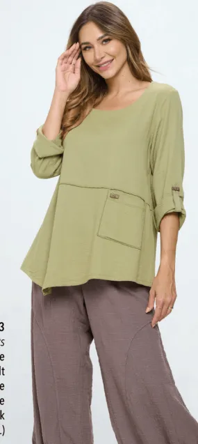 Focus Clothing Roll-Up Sleeve Tunic (CD-213)