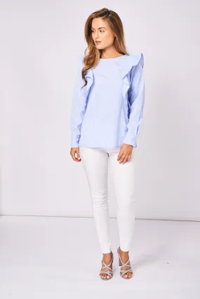 Frill Detail Top In Blue