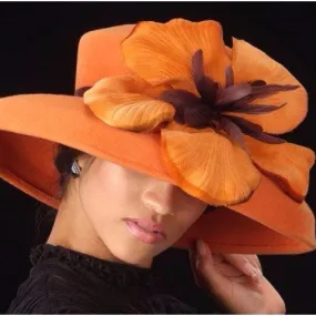 FW1114- Ladies burnt orange winter felt hat