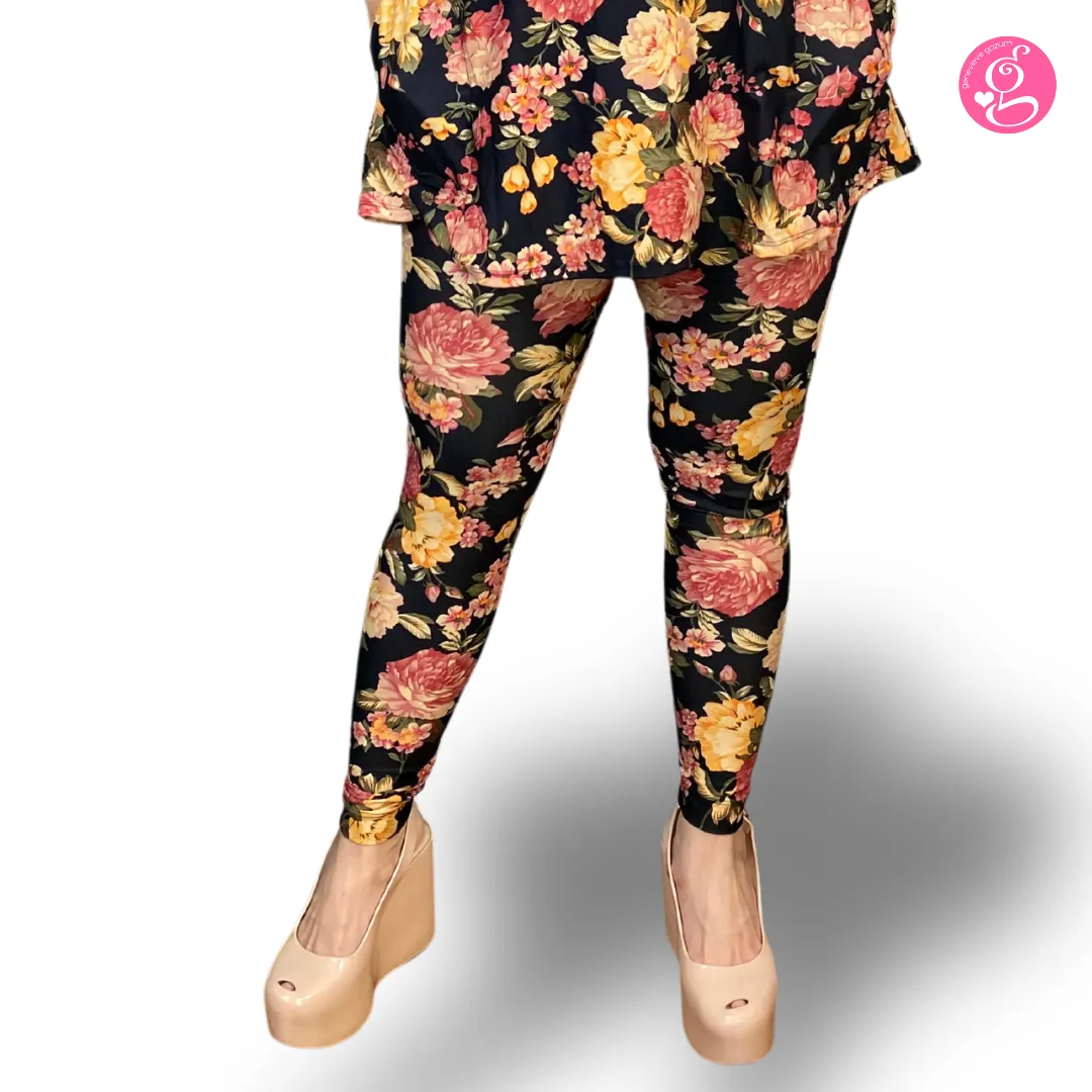 Genevieve Gozum Luxe Marshmallow Printed Blouse & Pants / Leggings