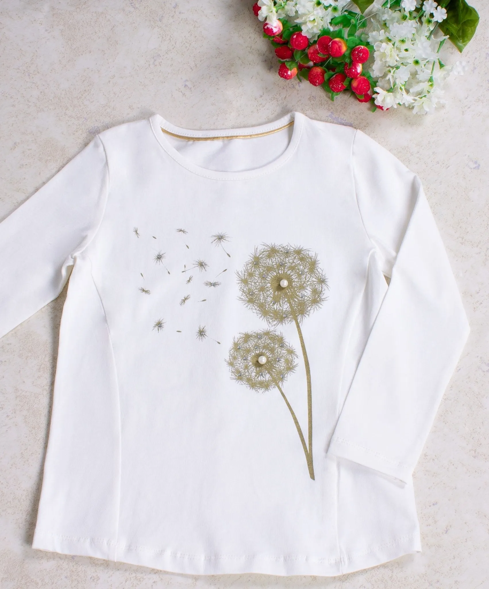 Girls Long Sleeve Dandelion T-shirt