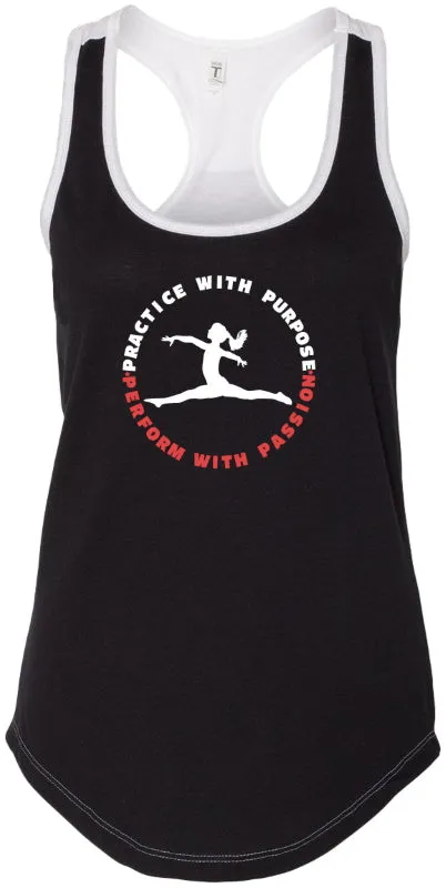 Gymnastics-Themed Color Block Racerback Tank Top