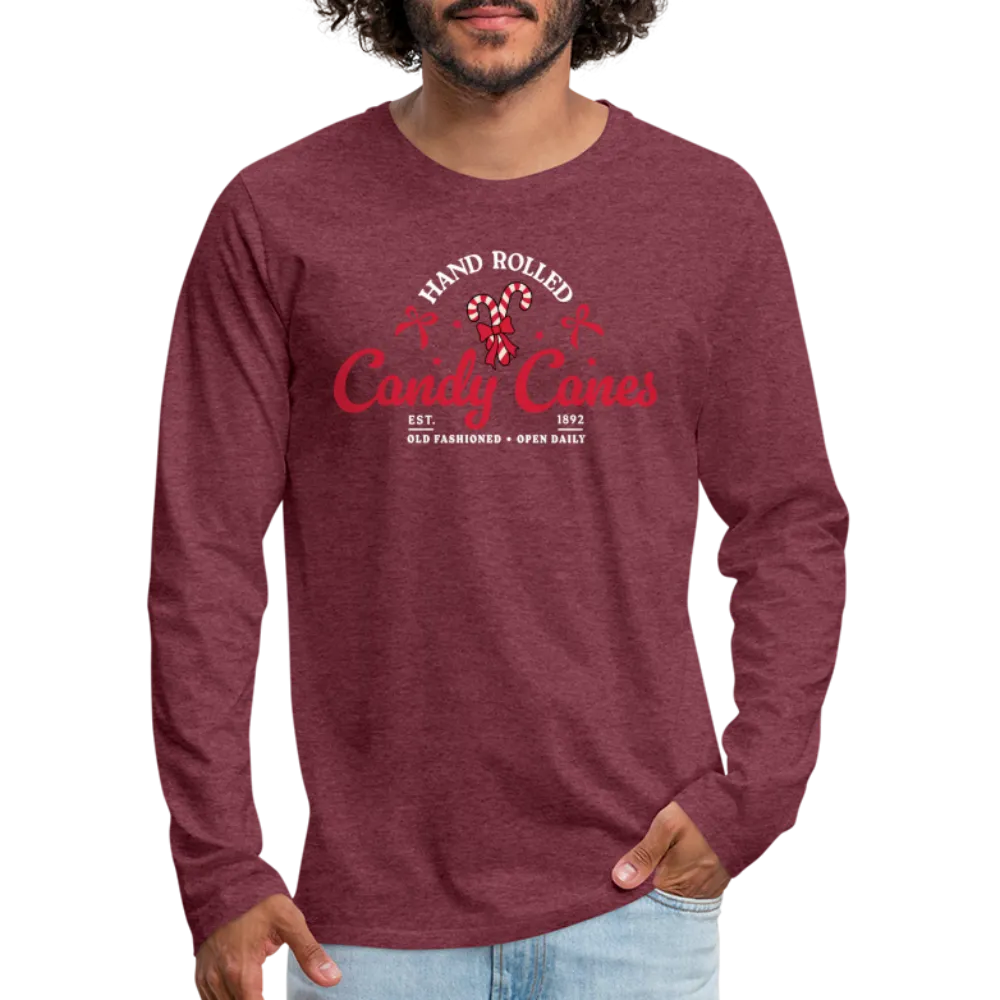 Hand Rolled Candy Canes Men's Premium Long Sleeve T-Shirt