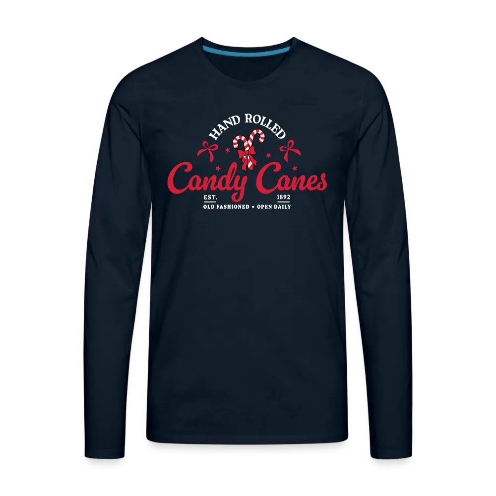 Hand Rolled Candy Canes Men's Premium Long Sleeve T-Shirt