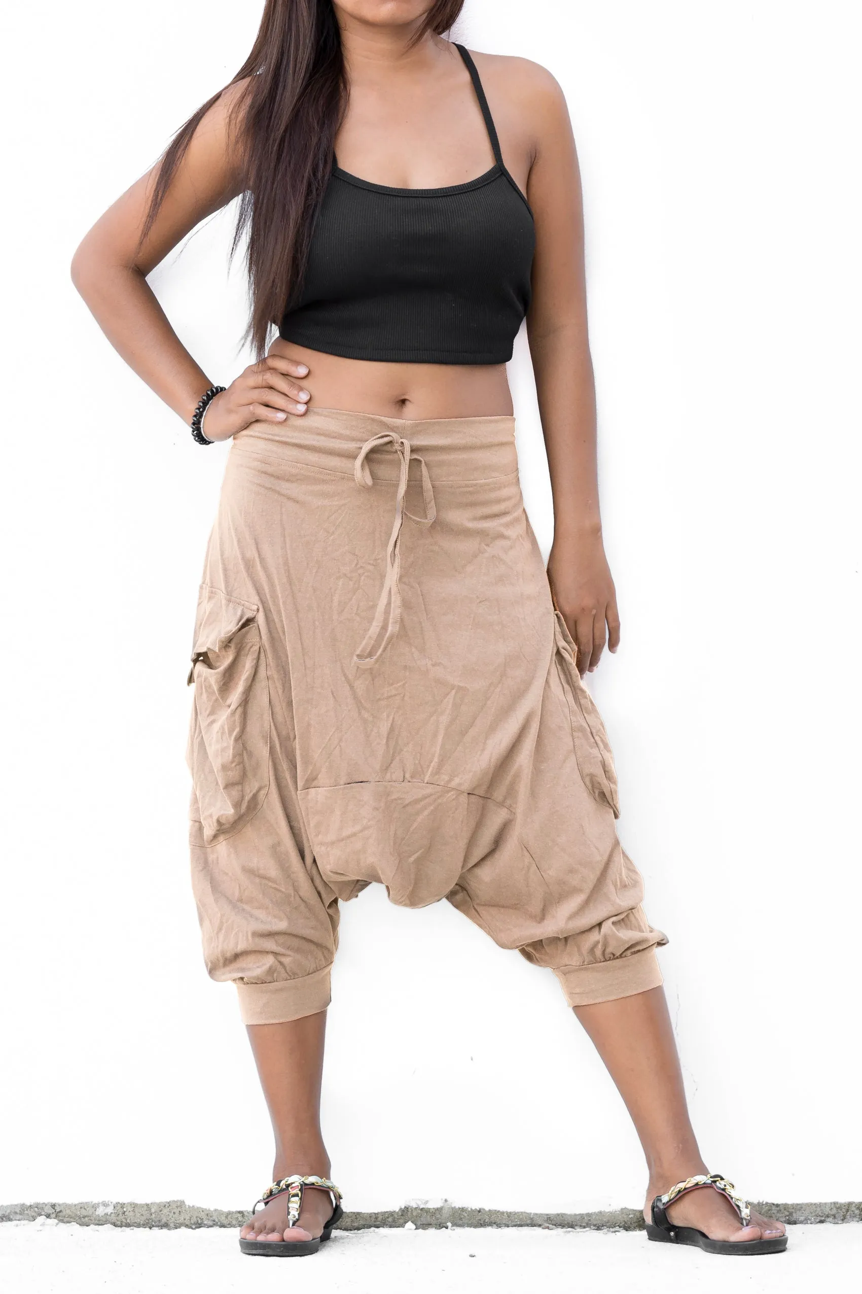 Harem Pants Short Men & Women Khaki