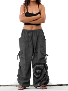 Harem Yoga Pants Spiral Ash Black