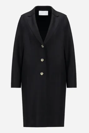 Harris Wharf | Light Pressed Wool Overcoat - Black