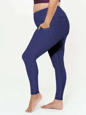 Hi-Rise Square Pocket Leggings - Navy Links Pattern