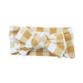 Honey Gingham Bamboo Headband