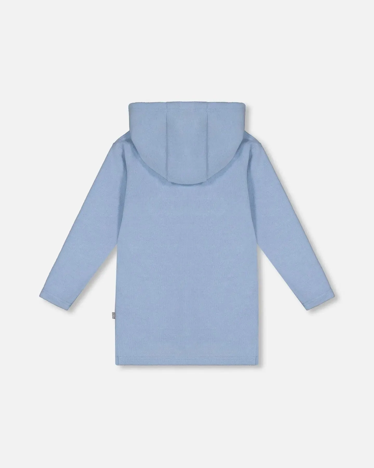 Hooded Rib Tunic Light Blue