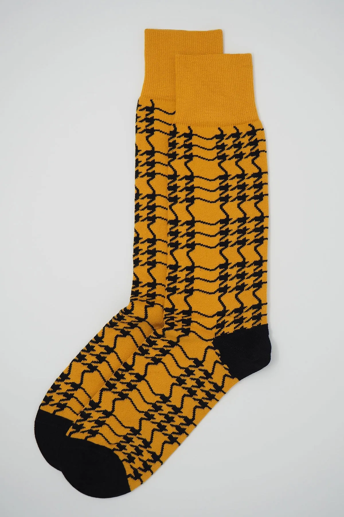 Houndstooth Men's Socks - Butterscotch