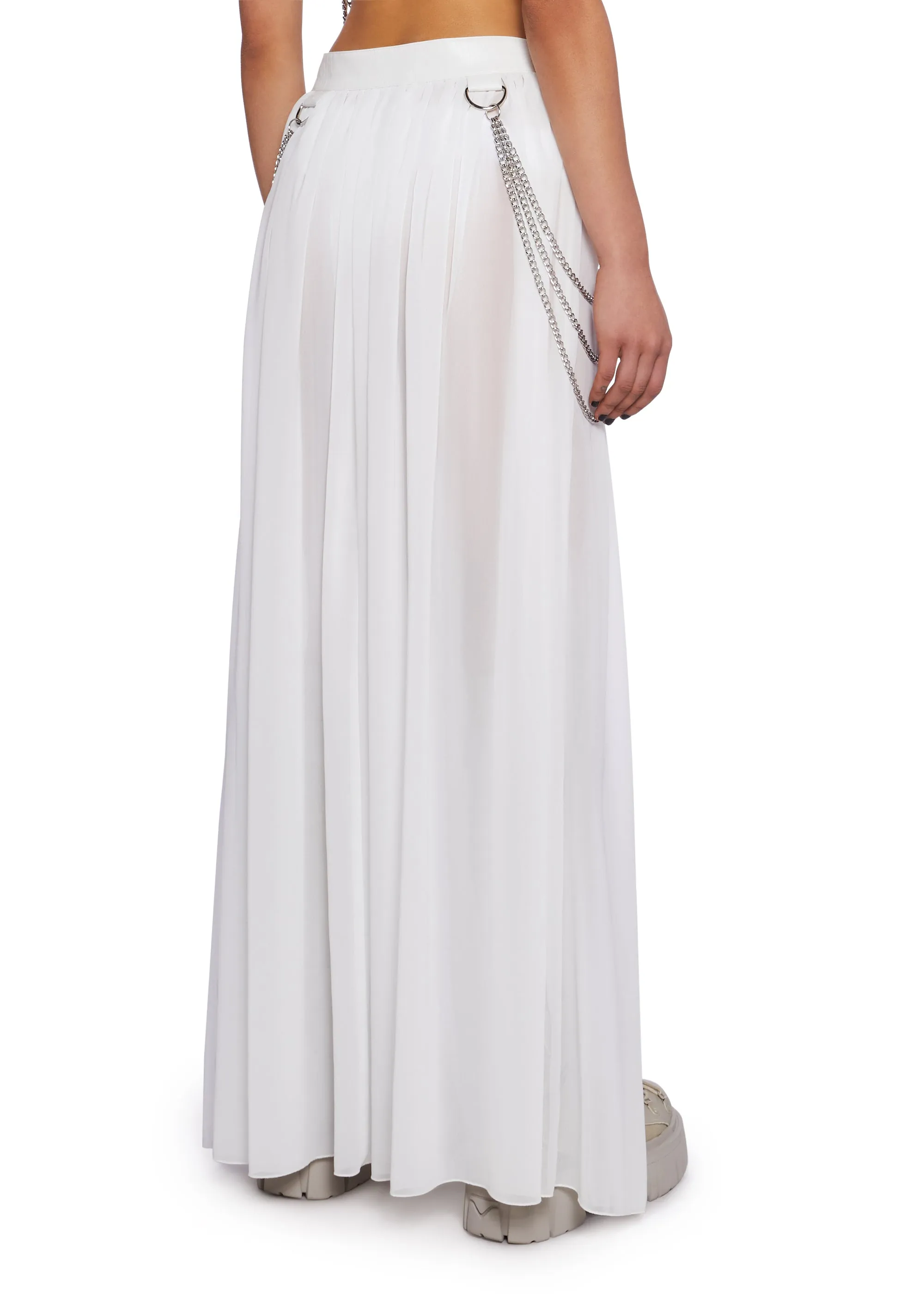 Immersed In Magic Maxi Skirt - White