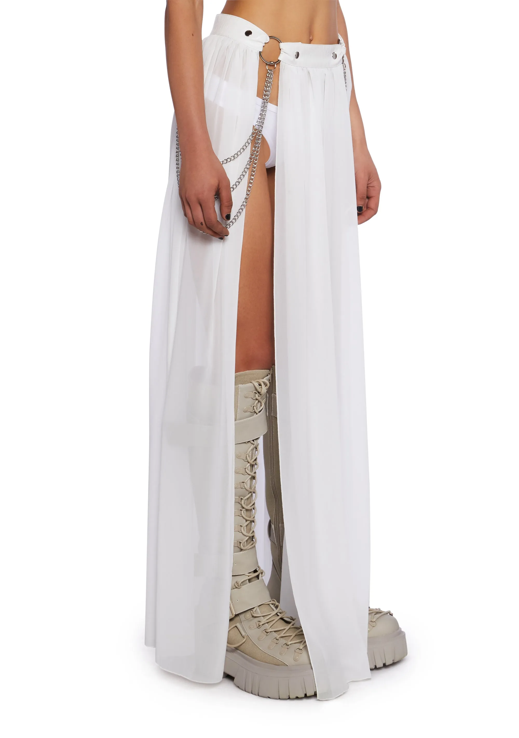 Immersed In Magic Maxi Skirt - White