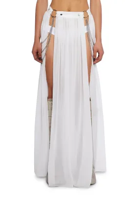 Immersed In Magic Maxi Skirt - White