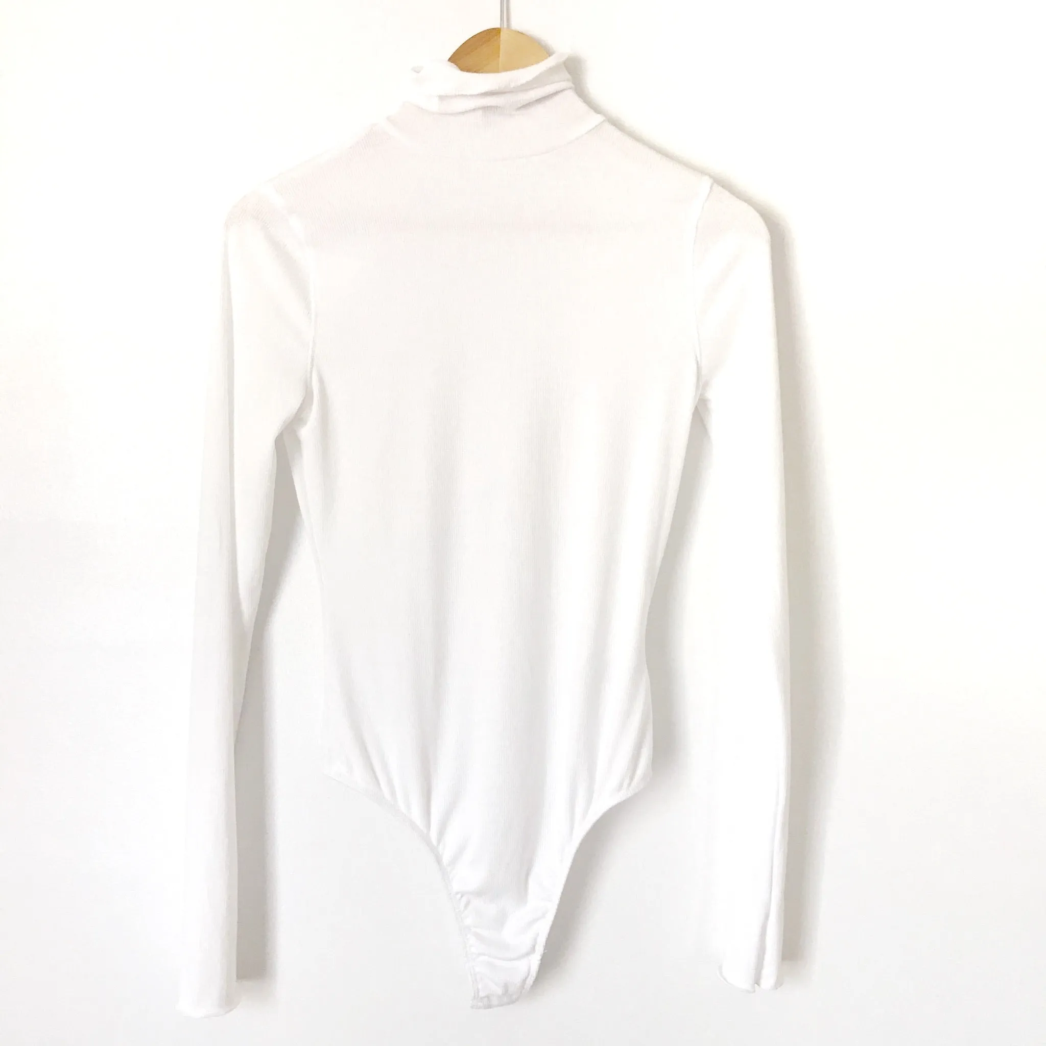 Intimately by Free People White Ribbed Long Sleeve Turtleneck Bodysuit- Size S (see notes)