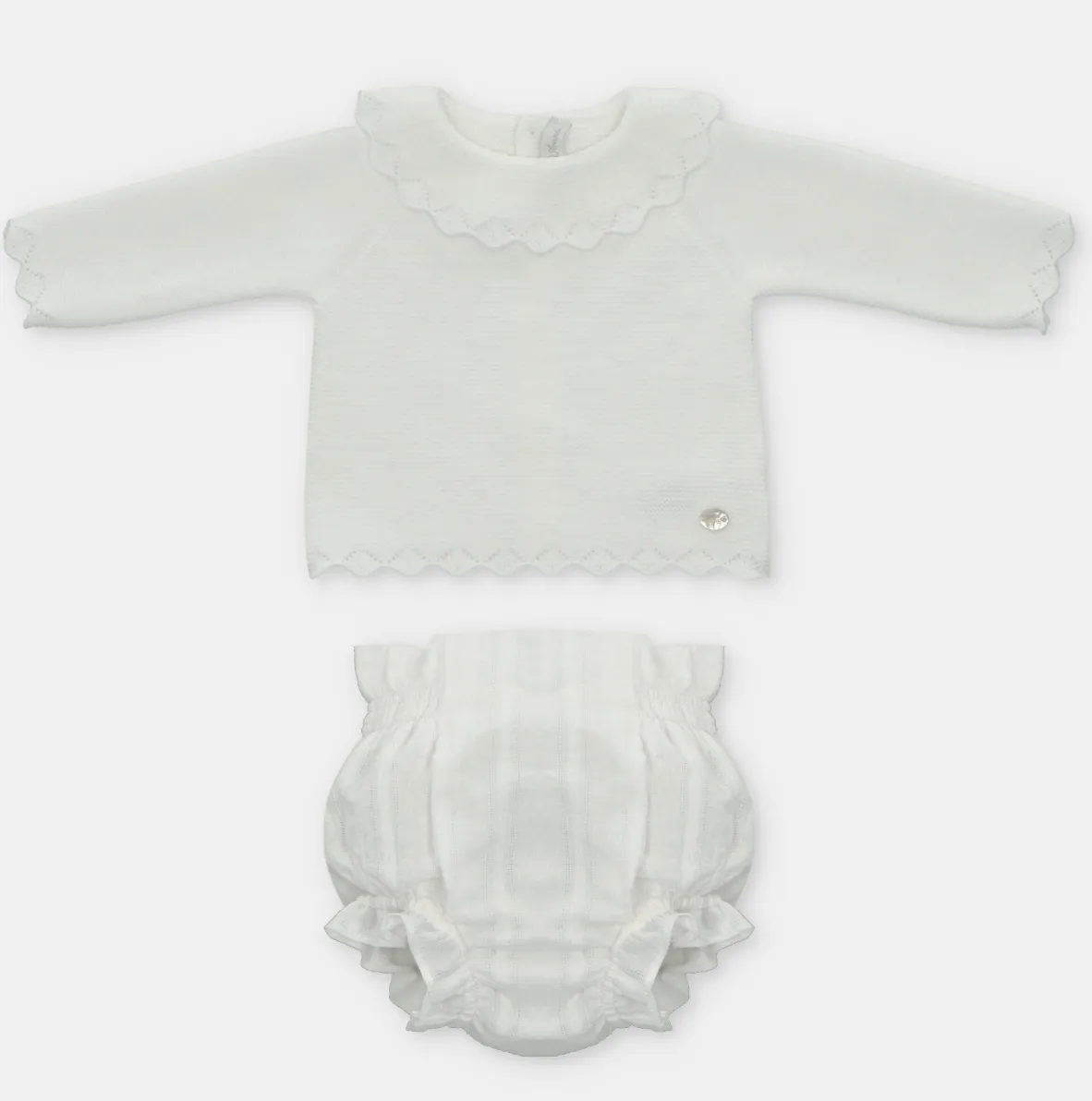 Ivory Knit Bloomer Set