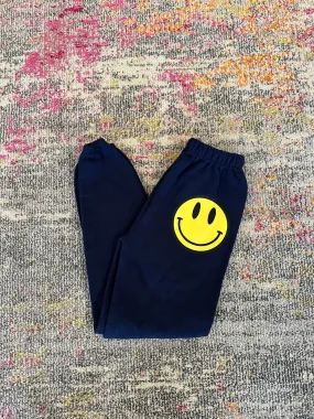 JET Happy Face Sweatpants in Navy