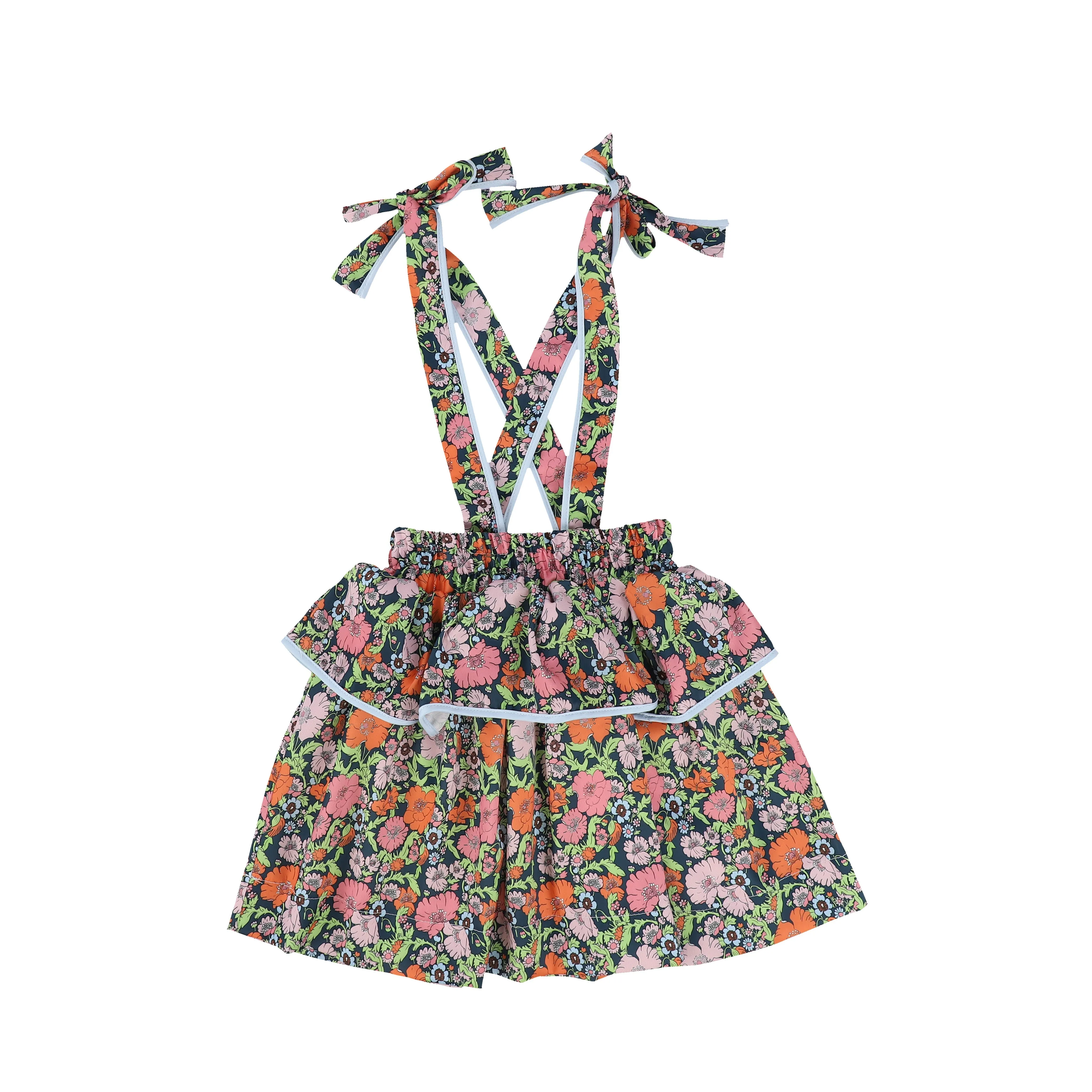 JOUET MULTICOLOR FLORAL LAYERED SHOULDER STRAP SKIRT [Final Sale]