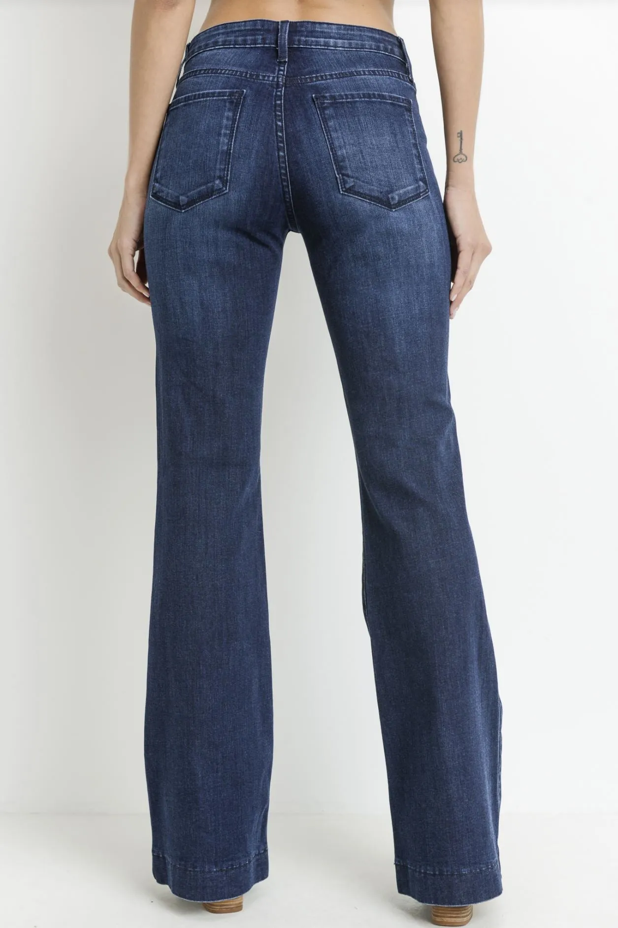 Just Black Denim Stretch Cargo Flare Jeans - Clearance Final Sale