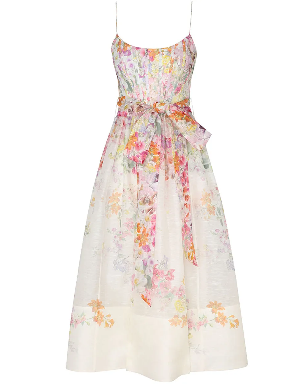 Kaleidoscope Garden Natura Corset Midi Dress