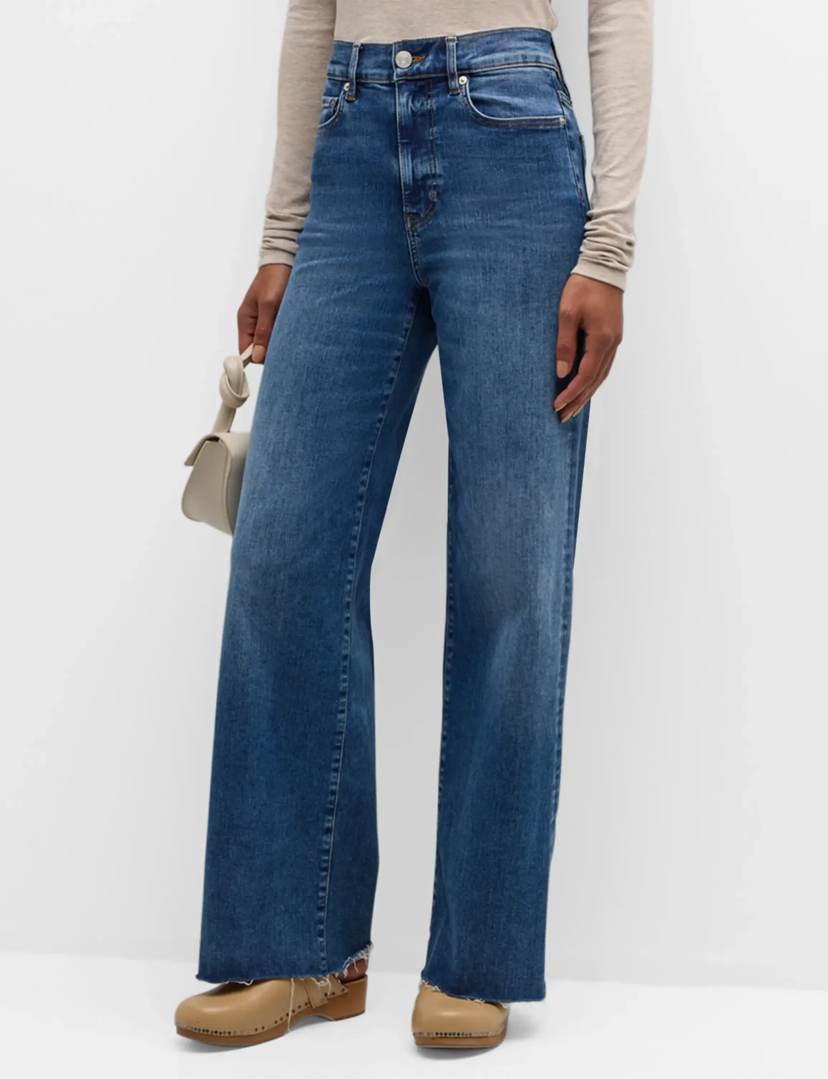 Le Slim Palazzo Raw Fray, Mermaid