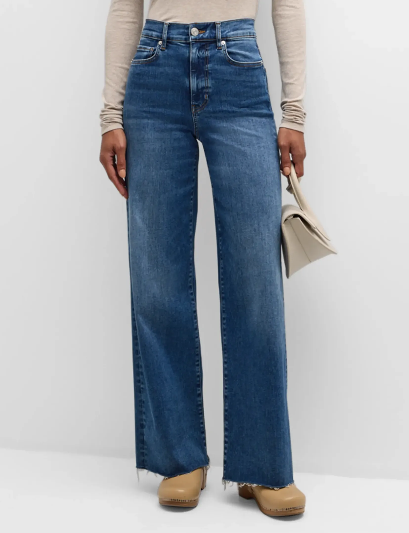 Le Slim Palazzo Raw Fray, Mermaid