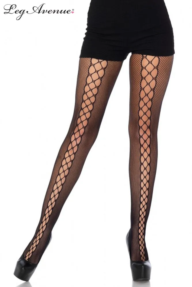 Leg Avenue Micronet Illusion Lace Up Tights 9757